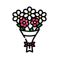 bride s bouquet icon, bride s bouquet flat illustration - simple vector illustration of bride s bouquet , perfect for icons and logos