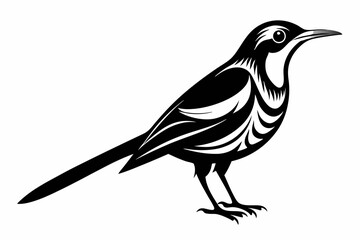sunbird line art silhouette vector illustration