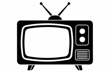television line art silhouette vector illustration