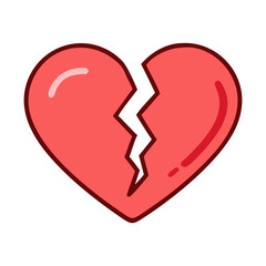 broken heart icon, broken heart flat illustration - simple vector illustration of broken heart , perfect for icons and logos