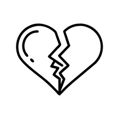 broken heart icon, broken heart flat illustration - simple vector illustration of broken heart , perfect for icons and logos