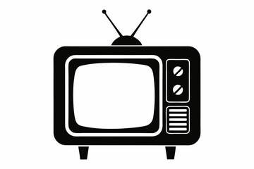 television line art silhouette vector illustration