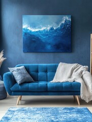 Blue Couch Living Room