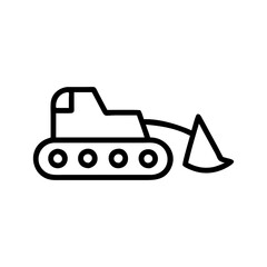 bulldozer icon, bulldozer flat illustration - simple vector illustration of bulldozer , perfect for icons and logos
