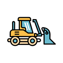 bulldozer icon, bulldozer flat illustration - simple vector illustration of bulldozer , perfect for icons and logos