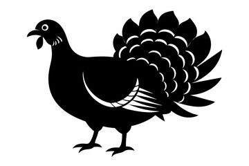 turkey line art silhouette vector illustration