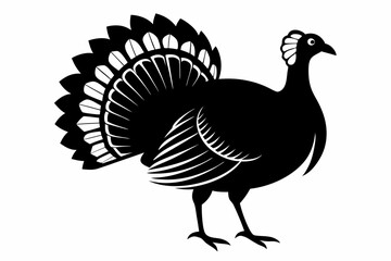 turkey line art silhouette vector illustration