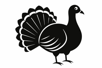 turkey line art silhouette vector illustration