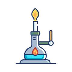 bunsen burner icon, bunsen burner flat illustration - simple vector illustration of bunsen burner , perfect for icons and logos