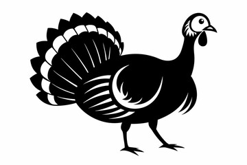 turkey line art silhouette vector illustration