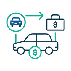 Naklejka premium business car icon, business car flat illustration - simple vector illustration of business car , perfect for icons and logos