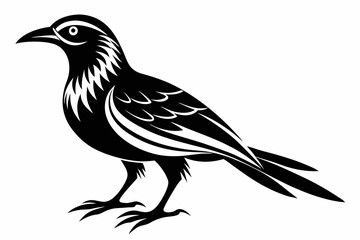 Fototapeta premium weaverbird line art silhouette vector illustration