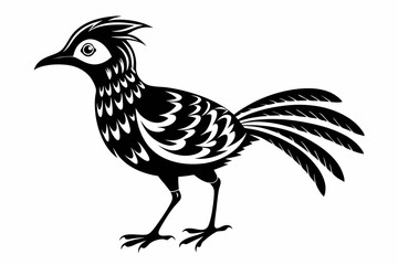 Fototapeta premium weaverbird line art silhouette vector illustration