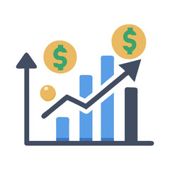 business growth icon, business growth flat illustration - simple vector illustration of business growth , perfect for icons and logos