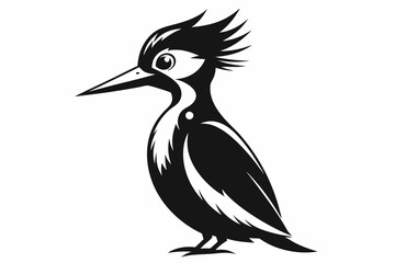 Fototapeta premium woodpecker line art silhouette vector illustration
