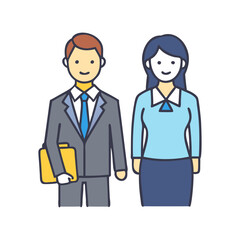 businessperson man and woman icon, businessperson man and woman flat illustration - simple vector illustration of businessperson man and woman , perfect for icons and logos