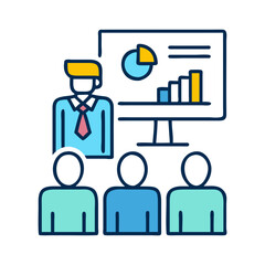 business seminar icon, business seminar flat illustration - simple vector illustration of business seminar , perfect for icons and logos