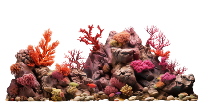 Coral Reef Aquarium Vibrant Underwater Scene, Artistic Digital Ocean Life Illustration.