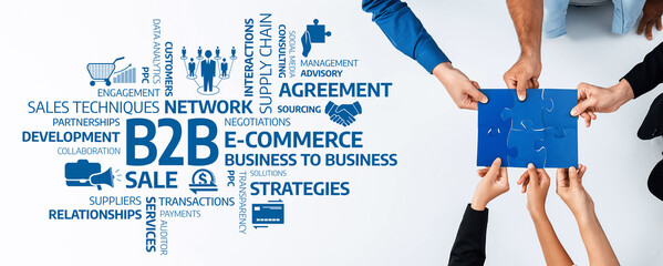 This image showcases a B2B collaboration environment focused on e-commerce and strategic solutions....