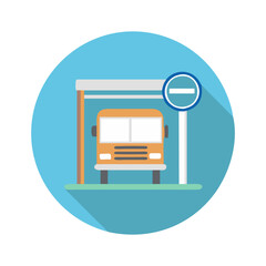 bus stop icon, bus stop flat illustration - simple vector illustration of bus stop , perfect for icons and logos