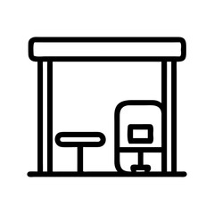 bus stop icon, bus stop flat illustration - simple vector illustration of bus stop , perfect for icons and logos
