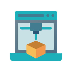 3d printing icon, 3d printing flat illustration - simple vector illustration of 3d printing , perfect for icons and logos