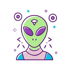 alien icon, alien flat illustration - simple vector illustration of alien , perfect for icons and logos