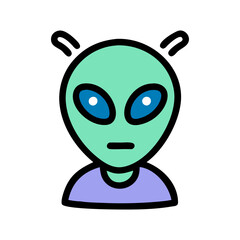 alien icon, alien flat illustration - simple vector illustration of alien , perfect for icons and logos