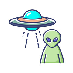 alien life ufos icon, alien life ufos flat illustration - simple vector illustration of alien life ufos , perfect for icons and logos