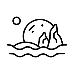 alien planet landscape icon, alien planet landscape flat illustration - simple vector illustration of alien planet landscape , perfect for icons and logos