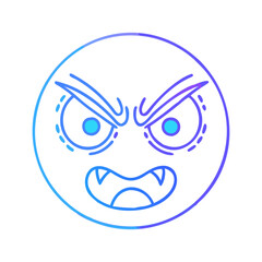 angry face icon, angry face flat illustration - simple vector illustration of angry face , perfect for icons and logos