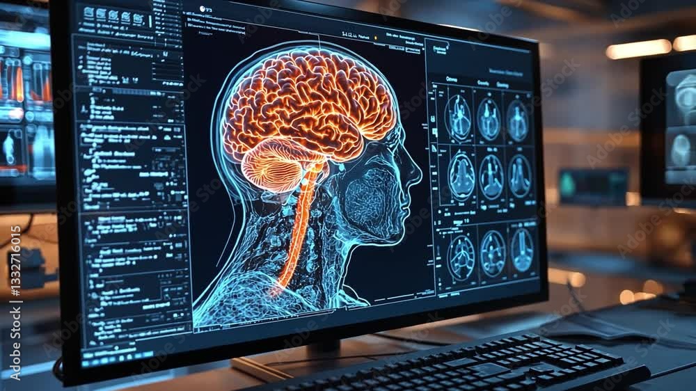Poster advanced ai visualization of human brain anatomy in high-resolution display
