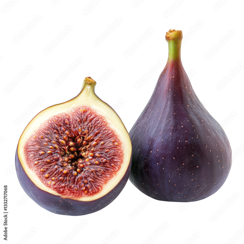 Aufkleber fresh figs isolated on a transparent background showcasing their vibrant color and unique texture in