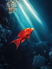 Red fish in ocean