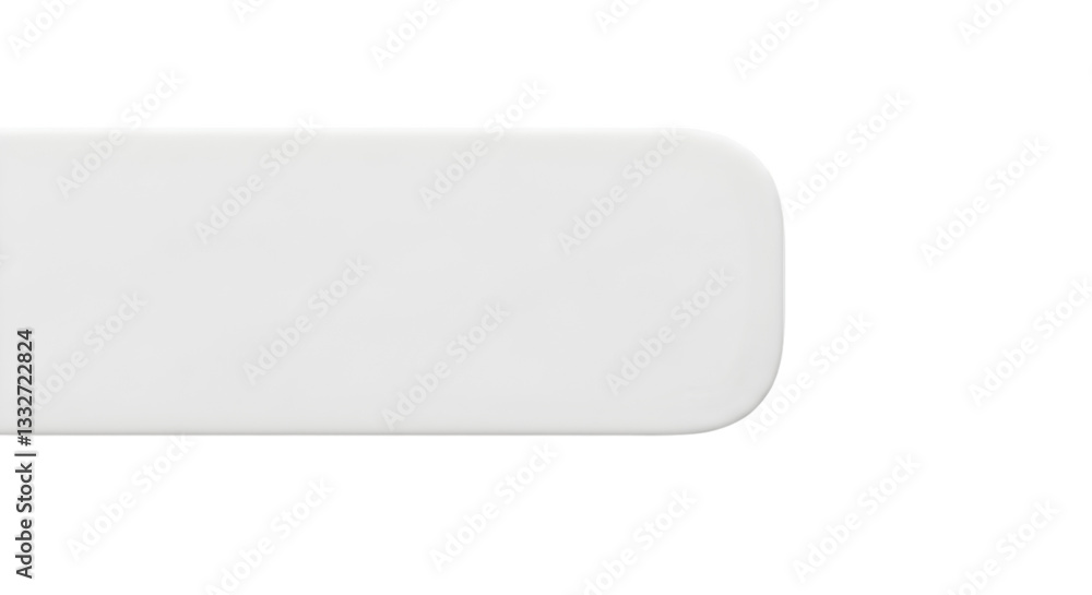 Poster a curved edge, white rectangle on a black background; rounded corner, smooth shape
