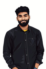 Obraz premium Digital illustration Portrait of a handsome young man