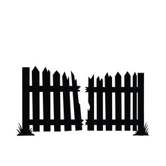 wooden fence isolated on white