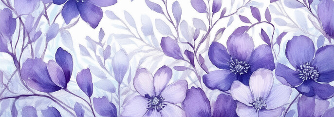 Obraz premium Simple watercolor floral abstract background, natural, spring themed print.