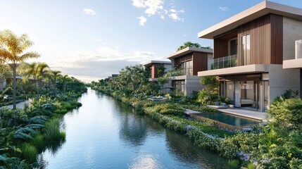 Obraz premium River Flowing Through Dense Forest