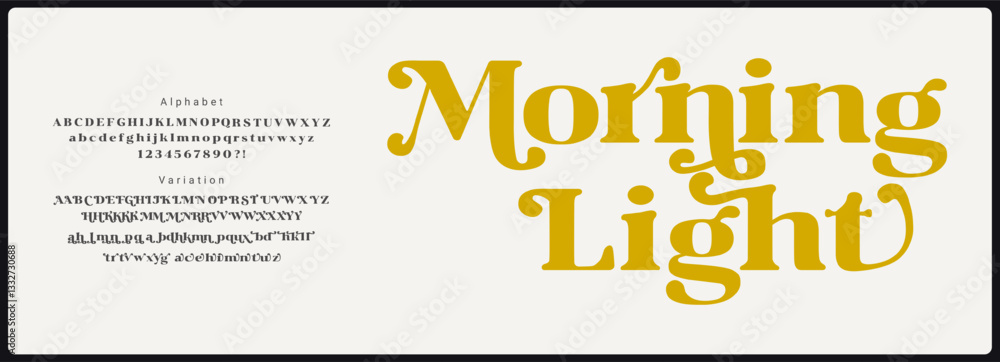 Poster regular classy, elegant serif vector font. alphabet with uppercase, lowercase, number and unique alt