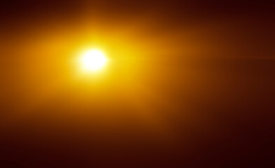 Obraz premium glowing light on blue background, shining effect element. Shining sun at clear blue sky with empty copy space. Sunny summer days with blue heaven. Sunrays, sunbeams, sunburst, sunlight