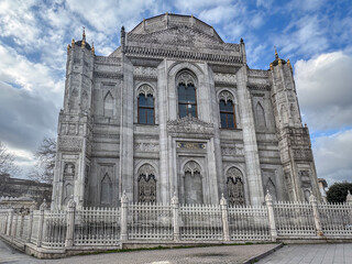 A historical Pertevniyal Valide Sultan Mosque, adorned with intricate details, Istanbul, Turkey