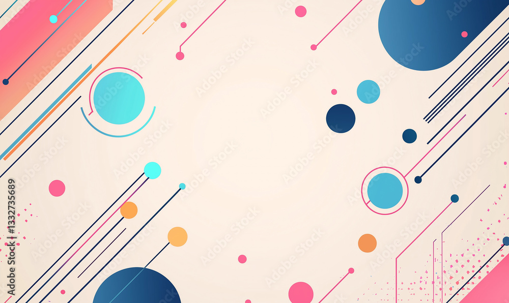 Poster abstract geometric design with colorful shapes.