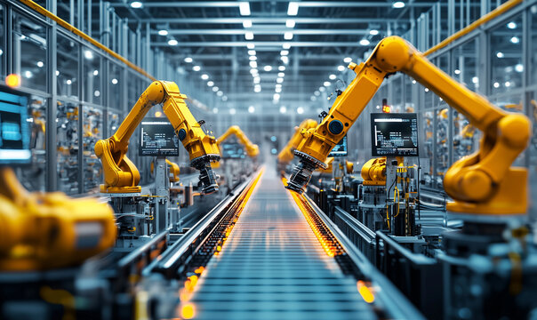 Automated industrial robot assembly line