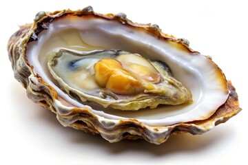 oyster shell on white background