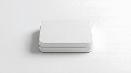 Minimalist White Square Box Mockup on White Background