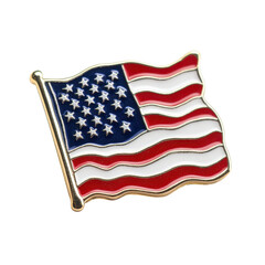Fototapeta premium American Flag Pin Patriotism Symbol on transparent background.