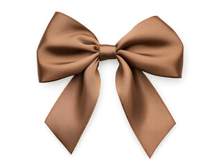 Golden ribbon bow isolated on white background for gift decoration and celebrations