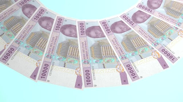 Grace Looping Design 10000 CFA Franc Curency of Central African Republic