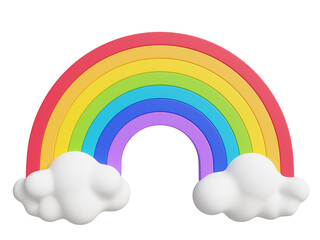 LGBT Rainbow in the clouds 3d icon illustration isolated on transparent background